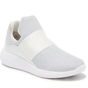 NEW! Women's Donna Karan White Silver Sparkly Cory Slip-On Sneaker - Size 10